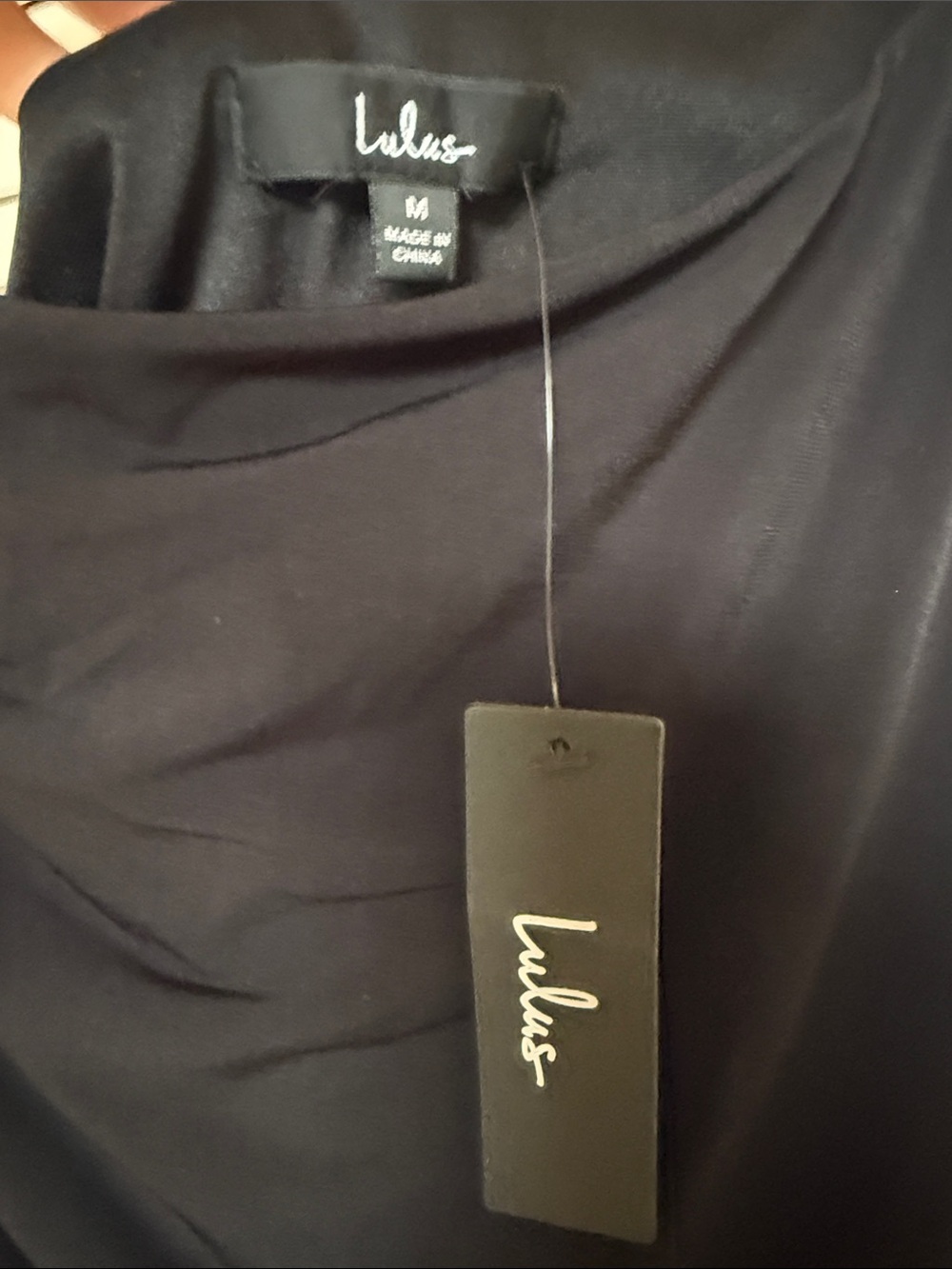 Lulu's One-Shoulder Black Ruched Midi Dress - Picture 3 of 3